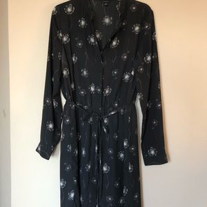 Shirt dress dandelion print Ann Taylor Sz L Tall
